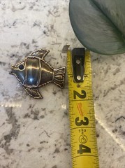 Vintage Retro Silver & Gold Tone Tropical Fish Dual Pin & Pendant Style brooch