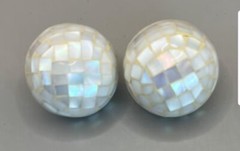 Vintage Mosiac Mother Of Pearl Earrings
