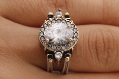Turkish Reversible Oval London Blue and White Topaz 925 Sterling Silver Ring