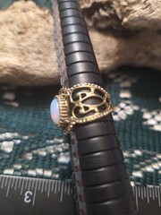 S Coventry Empress Dragon’s Breath Goldtone Faux Fire Opal Filagree Ring Sz 7.25