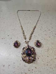 West Germany Vintage Brooch and Earrings Set