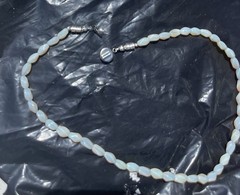Vintage Australian Opal Bead Necklace 17” Silver Clasp Good Quality Opal Beads