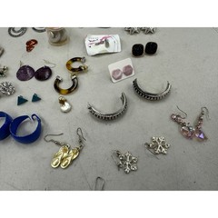 Vintage Estate Gold Silver Tone Clip On Hoop Stud Dangle Drop Earring Lot of 64