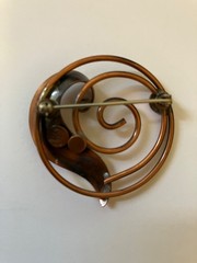 Vtg Solid Copper Jewelry Lot Bell Trading Post Treble Clef Mesh Bracelet 251g