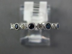 .34CT DIAMOND & AAA SAPPHIRE 14KT WHITE GOLD 3D ROUND FILIGREE ANNIVERSARY RING