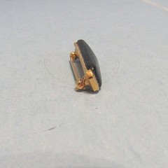 Vintage Crown TRIFARI Black Onyx Jewelry Bar PIN Brooch Pre-owned