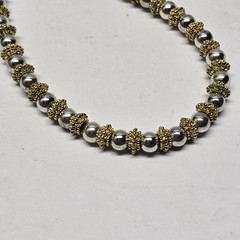 Vintage Napier Designer Silver And Gold Tone Necklace 16″