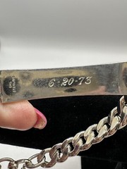 Sterling Silver Vintage SKL Identity ID Bracelet “H.G.” 8-inch Curb Chain
