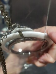 Necklace, c.1970s Sarah Coventry “Holiday Circles” interchangeable discs white