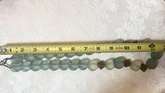 Vintage Blue Prehnite Silver Tone Spacers Necklace Hook Closure 26 Inches