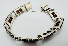 Vintage 835 Silver & Garnet Trachten Bracelet