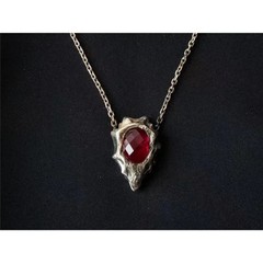 Gothic Devil Weeps Pendant Necklace Dante Red Stone Amulet Hip Hop Jewelry Gift