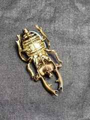 NWOT Kelley Hollis Signed Darling Scarab Moonstone/Rhinestone Beetle Brooch/Pin!