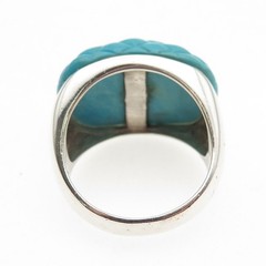 Jay King Desert Rose Sterling Vintage Sleeping Beauty Turquoise Ring Size 11.75