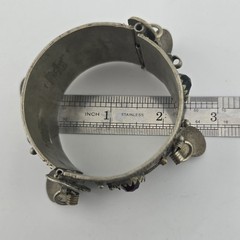 Vintage Berber Moroccan Style Enamel Cuff Bracelet Ethnic Tribal Coin Bangle