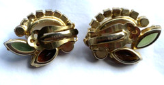Fabulous Delizza & Elster for TARA Easter Egg Earrings Orange, Green, Brown AB