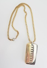 Vintage two tone metal abstract high fashion necklace by Lanvin