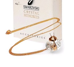 Vintage Swarovski Crystal Memories Lady Bug Pendant/Necklace SEE DESCRIPTION