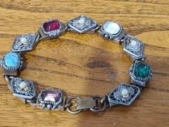 Victorian Edwardian Art Deco Jewellery Lot 10k gold Brass Glass GF See Video