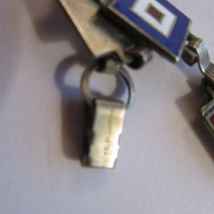 VTG 1940s Sterling Silver Enamel Nautical Flag Sweetheart Bracelet WWII