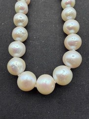 JTV Semi Baroque Graduated Pearl Necklace Sterling Silver 925