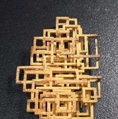 Vintage Mid-Century Modernist Geometric Yellow Gold Plate Pendant
