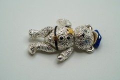 Vintage Articulating Napier Police Bear Brooch 4.5cm JB46