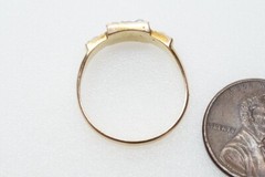 PRETTY ANTIQUE VICTORIAN ENGLISH 15K GOLD RUBY & PEARL RING c1872