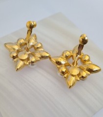 Vintage 1970-80’s NAPIER Gold Plated Faux Pearl Pink Flower Earrings – Estate