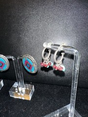 Lot Of 4 Pairs Southwestern-style Vintage Dangle Pierced Earrings Estate Jewelry