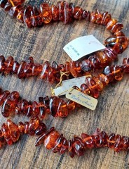 Vtg Genuine Baltic Amber Chunky Nugget Long Necklace 127 G