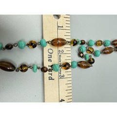 Vintage Art Deco Lariat Necklace 47″ Flapper Extra Long Glass Beads Crystals