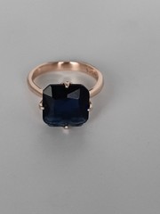 Vintage 1990-s 14 Ct Rolled Gold Sapphire Ring Size UK N US 6 3/4- Hallmarked!