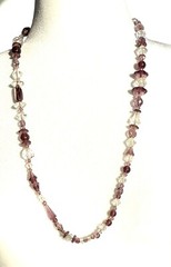 Estate Antique Czech Art Deco Plum Purple AB Geometric Crystal Necklace Artisan