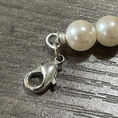 7.25” Bracelet Napier Faux Pearl Strung Silver Tone Highlights Clasp Bracelet