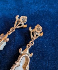 Selro Selini Vintage 1950s Buddha Gold Tone Clip On Screw Back Earrings
