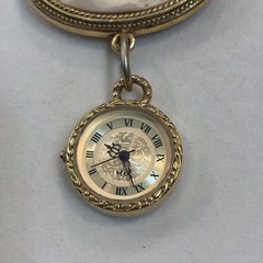 Vintage Cameo Brooch w/watch In Gold Tone By Brand Called “1928”