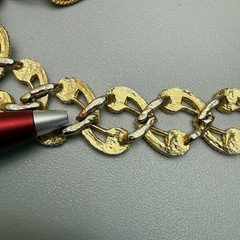 Etruscan Revival Vintage Gold Tone Choker Necklace 17″ Filigree Swirls Statement