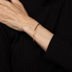 Vintage Portuguese Bangle Bracelet 19k Rose Gold 8″ Estate Fine Wire Jewelry
