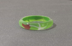 Vintage Hand Painted Lucite Resin Acrylic Ring – Size 8 – One of A Kind