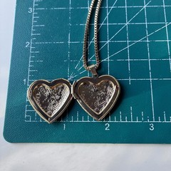 Vintage Gold Tone Heart Locket Etched Filigree Laser Engraved I Love You 80s 90s