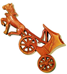 1942 Pat. # 133919 Signed Celluloid Horse & Buggy Brooch Uncas MFG Co.