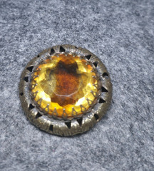 Vintage Art Noveau/Victorian Style Amber Glass Pendant Bronze/Brass Tone