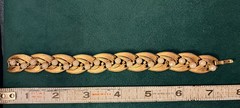 Vintage Crown Trifari Gold Tone Faux Pearls & Missing Rhinestones Bracelet 7″