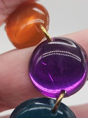 Vintage Multicolor Lucite Plastic Dangle Clip On Earrings Orange Blue Purple