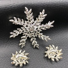 Vtg Sarah Coventry Brooch Earrings 1963 Evening Snowflake Rhinestone Demi Parure