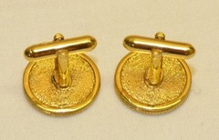 Vintage Pair Silver Mercury Head Dime 1943 & 1944 Cufflinks Gold Tone Settings