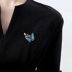 Vintage Art Nouveau Style Fairy Pendant Butterfly Brooch Shawl Pin Jewelry