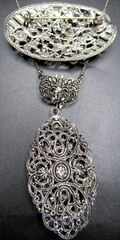 MAX NEIGER Glass Cabochon Dragon Necklace Brooch Set RARE!