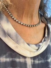Vintage Art Deco glittering Clear Paste Crystal Riviere Choker, 15 “
